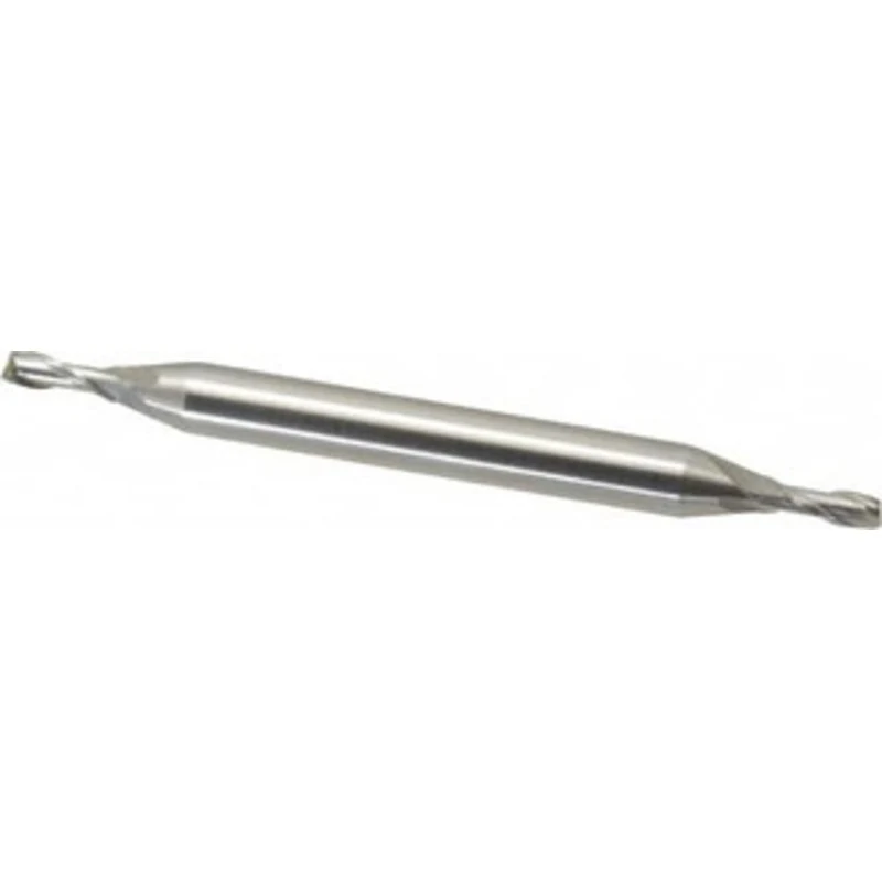 OSG 3/32, 9/32 LOC, 3/16 Shank Diam, 2-1/4 OAL, 2 Flute, Cobalt Square End Mill Double End, Uncoated, Spiral Flute, 3...
